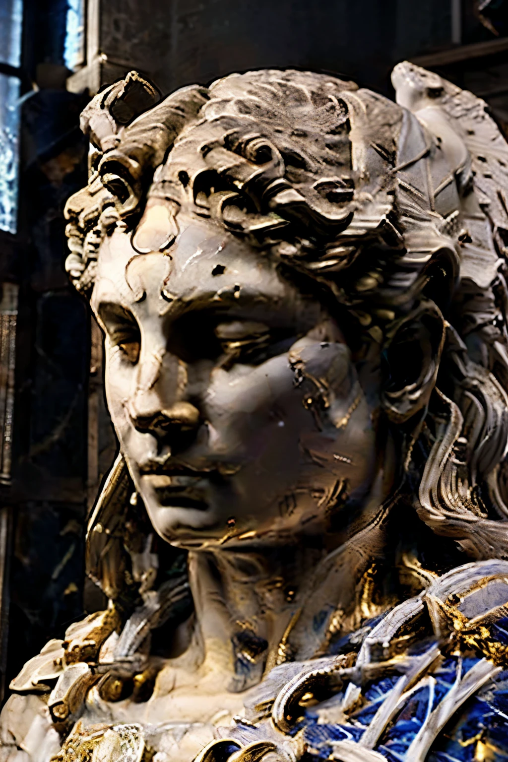 apollo sculpture, High detail, Dramatic lighting, high quality