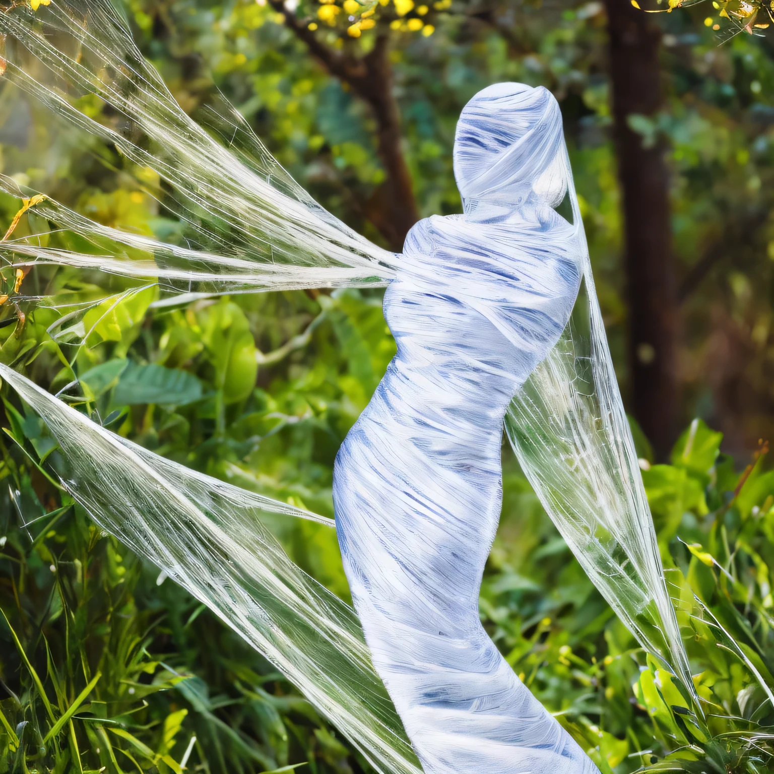 (a) fairy, beautiful,detailed wings, detailed dress, detailed face, (highres:1.2), (realistic:1.37)
medium: oil painting,spider web
(a) girl, trapped, hanging, (best quality, 8k, highres:1.2), (realistic, photo-realistic: 1.37)
spider web, dense, delicate, intricate
(garden) plants, flowers, vibrant colors
(light) soft, ethereal, sunlight filtering through the trees
(d) cobweb, sticky strands, shimmering
(cocoon) silk, translucent, wrapped tightly