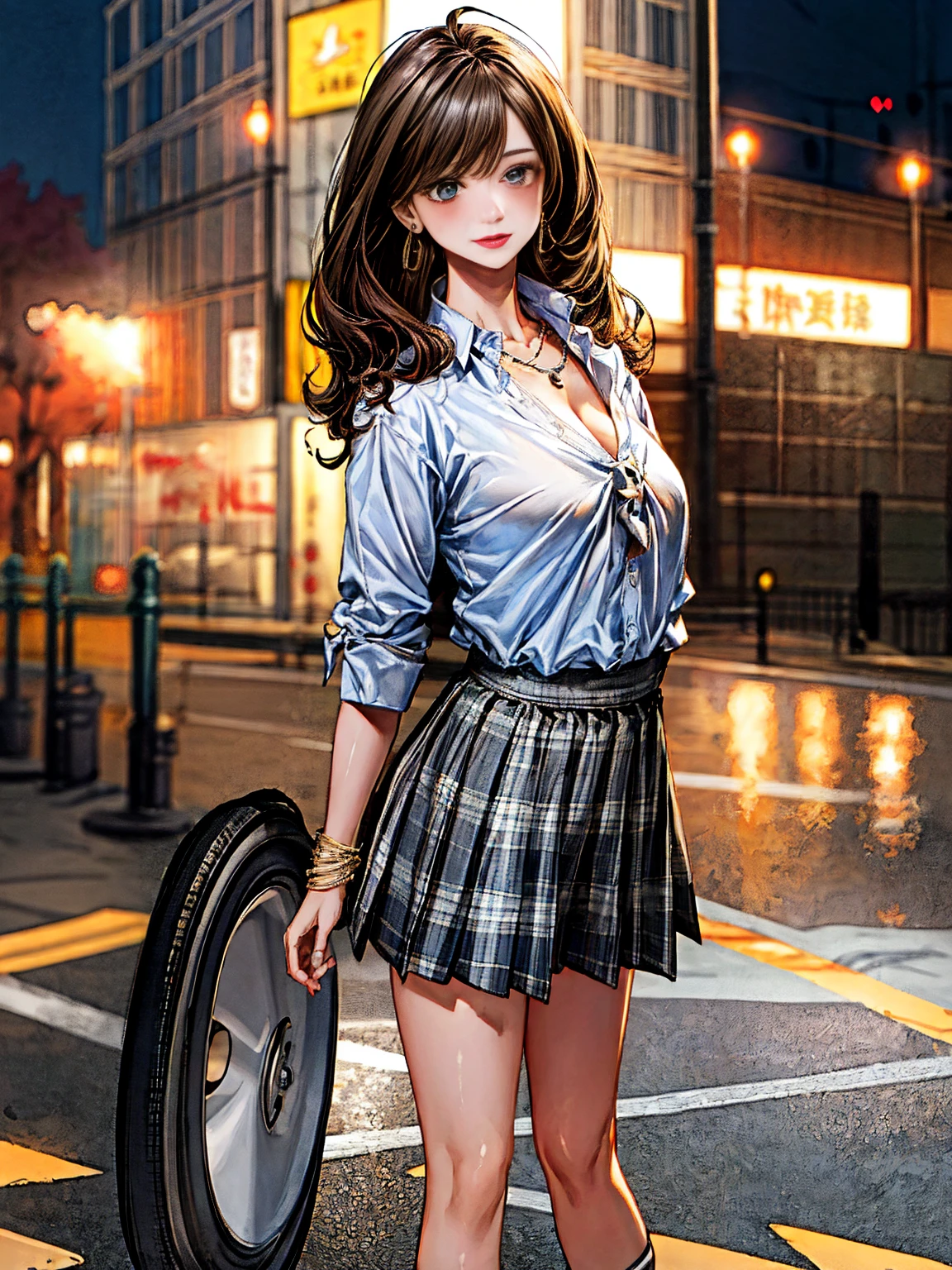 (masterpiece:1.2, highest quality), (Realistic, photoRealistic:1.4), Beautiful illustrations, (Natural Side Lighting, Cinema Lighting), Browsing Caution:1.2,
Beautiful Hair, Beautiful Face, Beautiful fine details, Beautiful clavicle, Beautiful body, Beautiful breasts, Beautiful thighs, Beautiful feet, Beautiful Hands,
View your viewers, (From behind), whole body, 1 girl, Japanese, high school girl, Perfect Face, Perfect Eyes, Cute and symmetrical face, Sunburn, Shiny skin, White skin, thin,
(Long Hair:1.5, Side Ponytail:1.4, brown hair), Hair on one eye:1.4, Chestnut brown eyes, Long Eyelashes, (Medium chest),
((Collared short-sleeved shirt, White shirt, , Grey plaid pleated skirt, Blue checked bow tie), Wrist Chakra), White panties,
(((shibari over clothes, Put your arms behind your back)), bondage, shibari:1.5, Arms tied, Bound breasts),
(Beautiful views), Daytime, (Are standing), (Cute smile, Upward glance),Camel Toe、Giant tit、Earrings、necklace、Bracelet、Caster wheel、first round、Plump、Super big breasts、Ahoge、Slut、Cleavage,Mole on chest、transformation、Odd Eye、Plump、Super big breasts、Super big butt、Tortoiseshell binding、Temptation、lure、Earrings、Earrings、necklace、Thick lips、Heterochromia、Bracelet、Caster wheel、first round、hair charm、Lip gloss