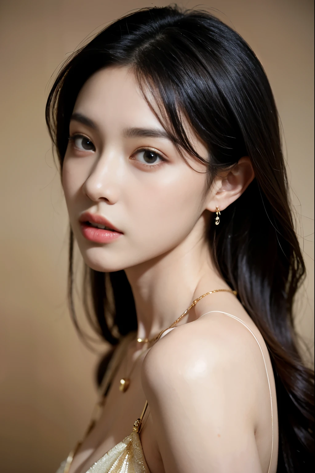 (masterpiece:1.3), (8 thousand, realistic, RAW photos, best quality: 1.4), (1 woman),(very sexy), (Beautiful makeover), (유난히 아름다운 realistic 얼굴), (Build a beautiful body) , (beautiful face), (beautiful face), (long eyelashes), (double eyelid), (realistic face), (black hair. parted, long hair:1.3), (아름다운 parted스타일), (realistic eyes), (really beautiful and delicate eyes), (realistic skin), (beautiful skin), (absurd), (attractive), (ultra high resolution), (extremely realistic), (very detailed), (golden ratio), (necklace), (earring), (So beautiful and sexy)