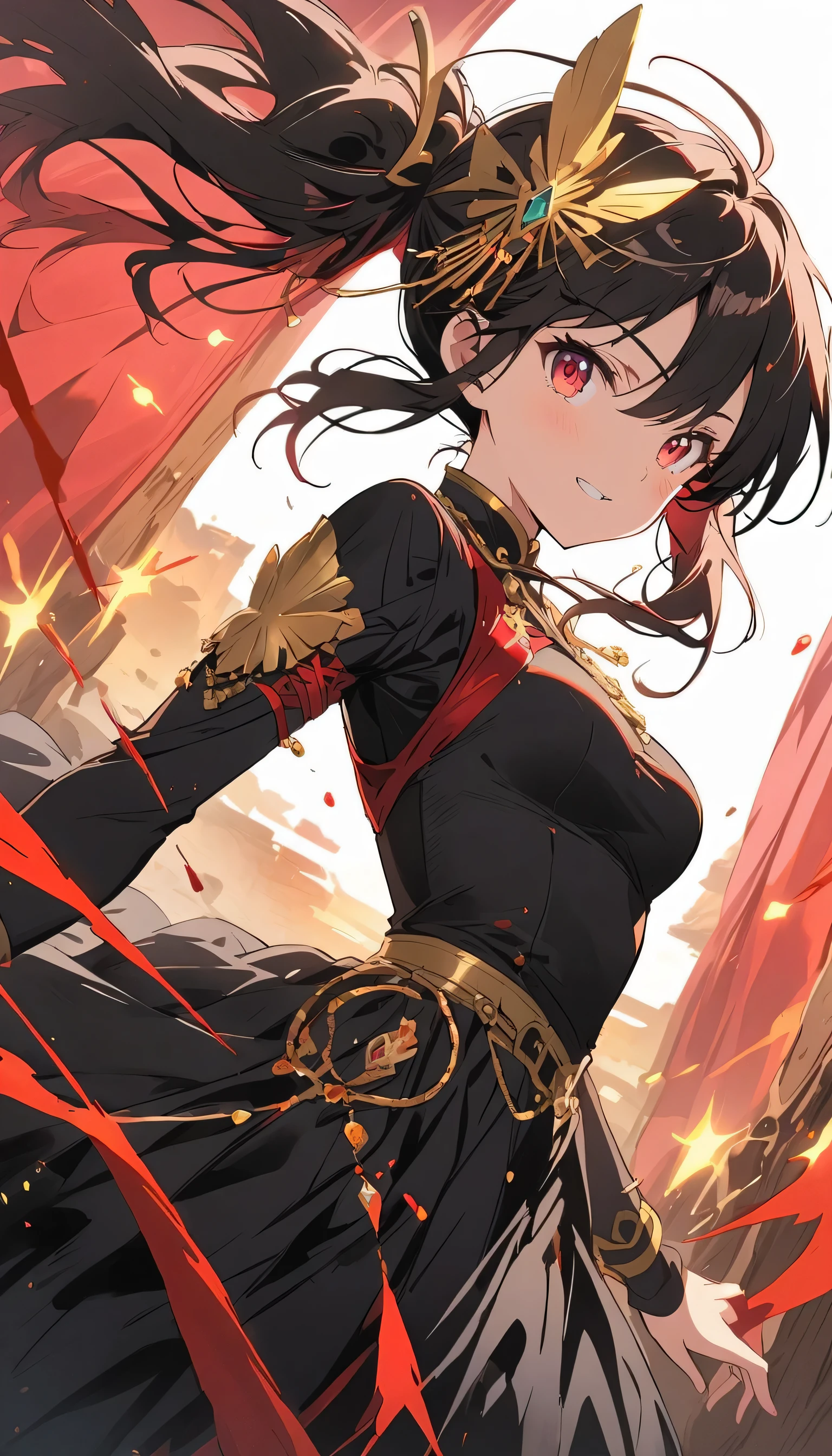 1Girl, Diamond decoration, Diamond in the rough background, Mysterious, BREAK,(Top Quality, Masterpiece, High Resolution, Detail), Anime Style, Flat Style,dynamic angle, (Shining Eyes, Detailed Beautiful Face), BREAK,Anime
