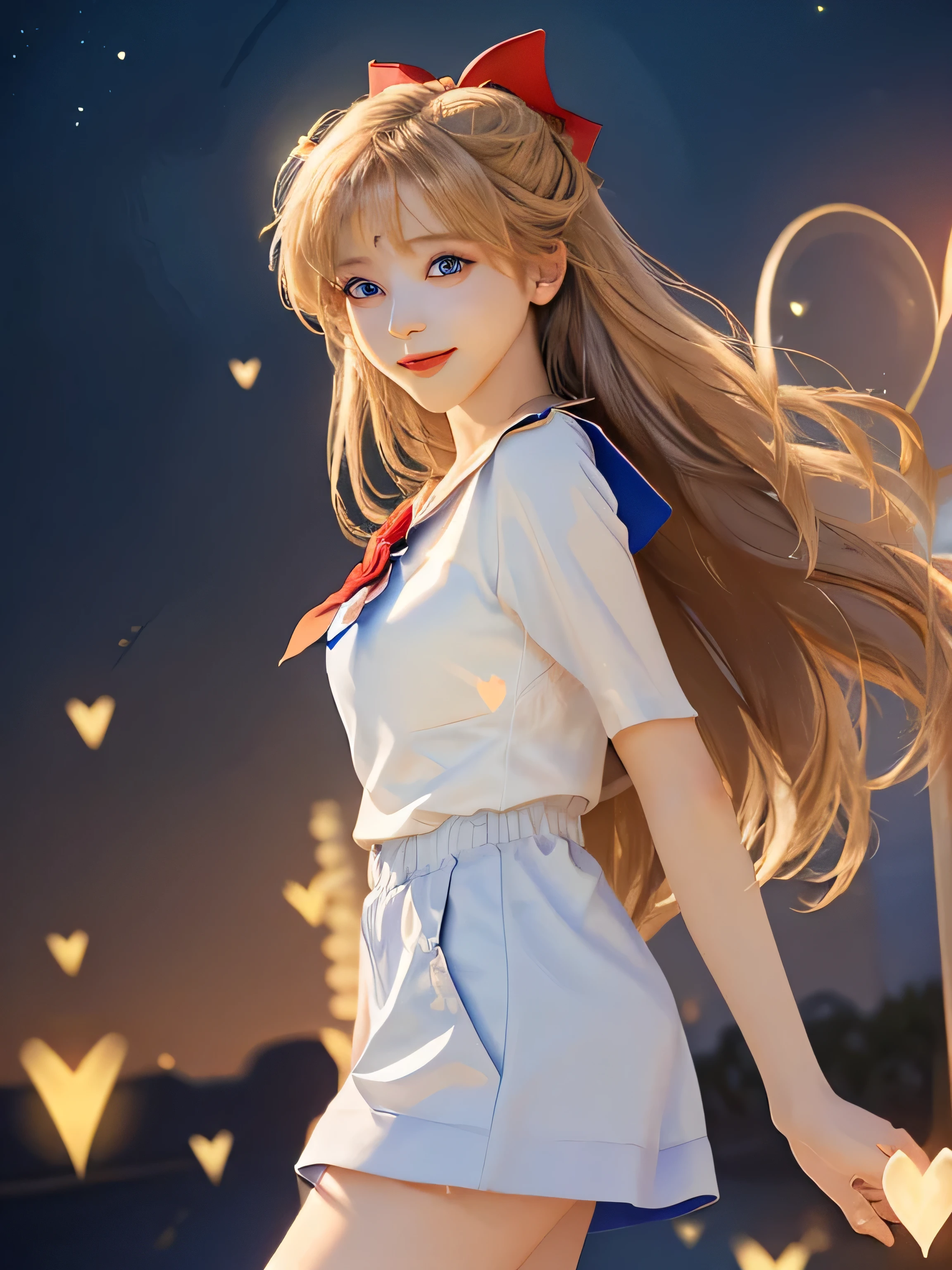 (masterpiece, highest quality; 1.3), Very detailedなCG, Very detailed, 1 girl, alone, smile, Looking at the audience, Stylish angle, Long blonde hair, blue eyes,
SV1, Sailor suit, Orange Skirt, Elbow hand pockets, tiara, Orange sailor collar, Red Bow, orange necklace, White gloves, jewelry,
Many Hearts, face focus, Venus, tornado, Abstract background, storm of heart, Stop beam, heart bubbles, Heart Bus, Stop Star, heart flower, heart light, world of heart, Heart Background, Galaxy Background, Heart Weapon, Heart Halo,