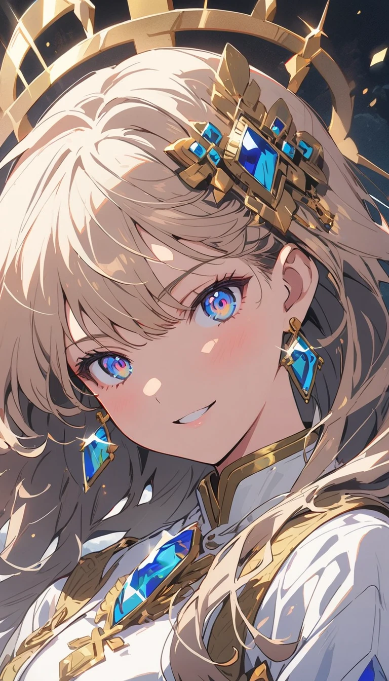 1Girl, Diamond decoration, Diamond in the rough background,(Diamond jewel), Mysterious,Beautiful gemstone background、Jewelry decoration、 BREAK,(Top Quality, Masterpiece, High Resolution, Detail), Anime Style, Flat Style,dynamic angle, (Shining Eyes, Detailed Beautiful Face), BREAK,Anime