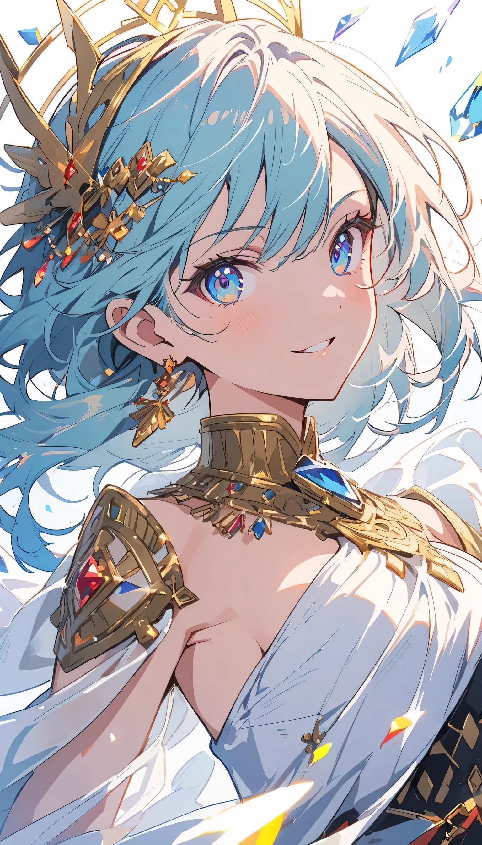 1Girl, Diamond decoration, Diamond in the rough background,(Diamond jewel), Mysterious,Beautiful gemstone background、Jewelry decoration、 BREAK,(Top Quality, Masterpiece, High Resolution, Detail), Anime Style, Flat Style,dynamic angle, (Shining Eyes, Detailed Beautiful Face), BREAK,Anime