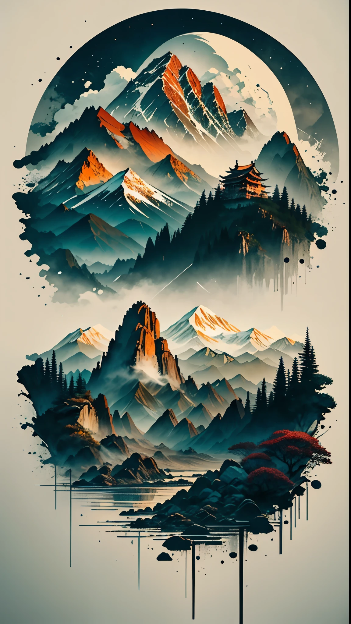 Chinese Modern Building with mountains in the background, Epic, Cinematic, masterpiece, best quality, ultra high resolution, 16K UHD, photorealistic: 1.4, high definition, raw photo, sharp rendering, captured by Lee Jeffries using a Nikon D850 film stock photograph with a Kodak Portra 400 camera and a Canon EF 1.6 lens. Rich colors, hyper-realistic, lifelike texture, and dramatic lighting bring this image to life, trending on ArtStation with Cinestill 800. The detailed mountains in the background contrast perfectly with the modern Chinese architecture, creating a breathtaking and cinem