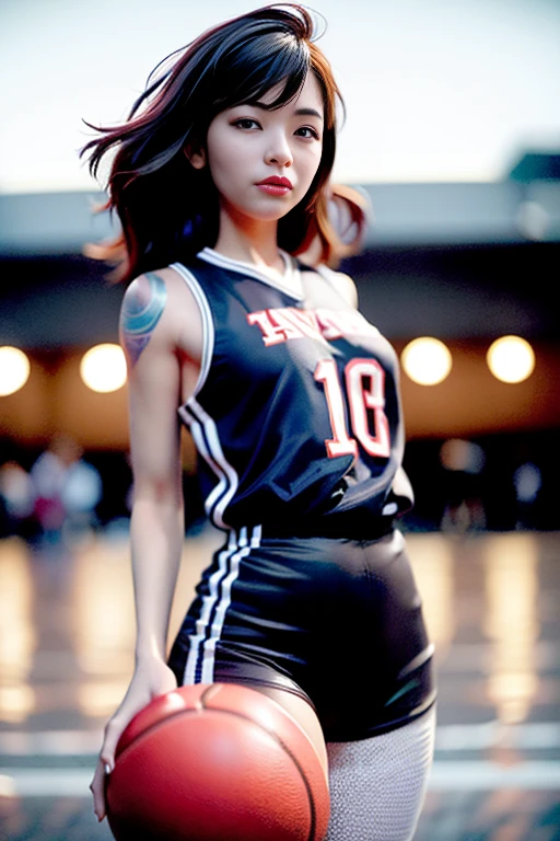 (8k, highest quality, masterpiece:1.2), (Realistic, photo-Realistic:1.37), Very detailed,highest quality, Ultra-high resolution, Professional Lighting, Photon Mapping, Radio City, Physically Based Rendering, Cinema Lighting, Basketball court,Depth of written boundary, Sharp focus,Sunbeam, Good composition,(Bokeh:1.2) One girl,alone,(whole body), (Mouth closed),Beautiful fine details, Pause, Tight waist,Basketball Uniforms, Black Hair,Messy Hair,Long hair blowing in the wind,(Ulzzang-6500:1.2)
Mix 4, Hello