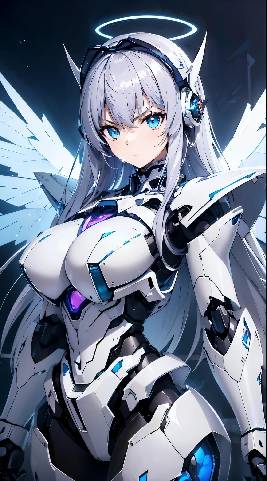 furious、Blue shining mechanical eyes