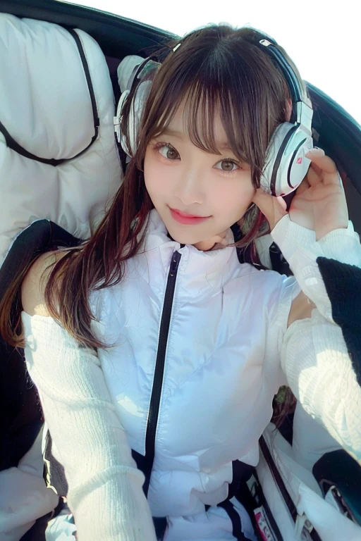 High resolution, highest quality, Perfect dynamic composition, Beautiful details, Off the shoulder、Shiny Hair、Medium Hair, Natural color lip, university student、Harajuku、smile、(headphone),(headset),(astrovest):3,(black sleeves):5,inside spacestation,inside spacecraft,,zero gravity,smile,open leg,blush:1.5,hidden hands,neotech,(8k, highest quality, masterpiece:1.2), (Realistic, photo-Realistic:1.37), Very detailed,highest quality, Ultra-high resolution, Professional Lighting, Photon Mapping, Radio City, Physically Based Rendering, Cinema Lighting, Basketball court,Depth of written boundary, Sharp focus,Sunbeam, Good composition,(Bokeh:1.2) One girl,alone,(whole body), (Mouth closed),Beautiful fine details, Pause, Tight waist,Basketball Uniforms, Black Hair,Messy Hair,Long hair blowing in the wind,(Ulzzang-6500:1.2) Mix 4, Hello