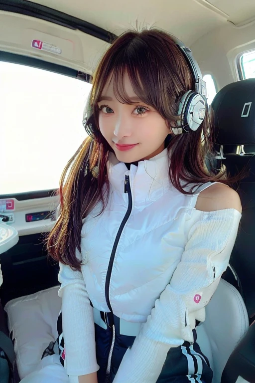 High resolution, highest quality, Perfect dynamic composition, Beautiful details, Off the shoulder、Shiny Hair、Medium Hair, Natural color lip, university student、Harajuku、smile、(headphone),(headset),(astrovest):3,(black sleeves):5,inside spacestation,inside spacecraft,,zero gravity,smile,open leg,blush:1.5,hidden hands,neotech,(8k, highest quality, masterpiece:1.2), (Realistic, photo-Realistic:1.37), Very detailed,highest quality, Ultra-high resolution, Professional Lighting, Photon Mapping, Radio City, Physically Based Rendering, Cinema Lighting, Basketball court,Depth of written boundary, Sharp focus,Sunbeam, Good composition,(Bokeh:1.2) One girl,alone,(whole body), (Mouth closed),Beautiful fine details, Pause, Tight waist,Basketball Uniforms, Black Hair,Messy Hair,Long hair blowing in the wind,(Ulzzang-6500:1.2) Mix 4, Hello