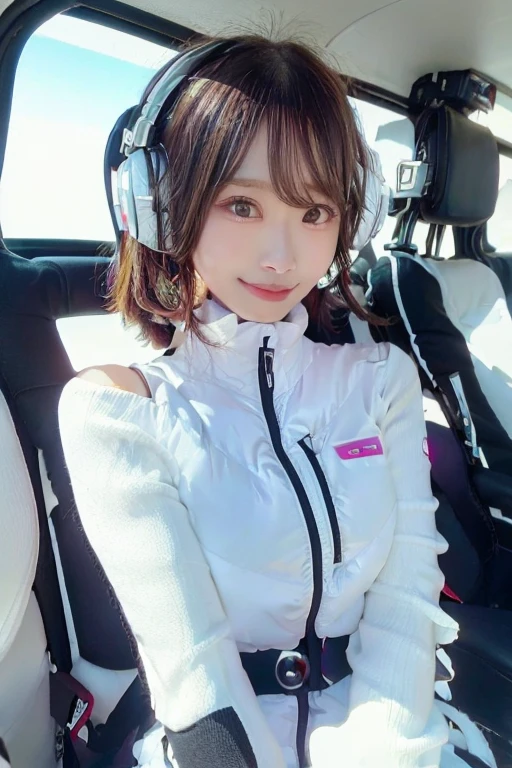 High resolution, highest quality, Perfect dynamic composition, Beautiful details, Off the shoulder、Shiny Hair、Medium Hair, Natural color lip, university student、Harajuku、smile、(headphone),(headset),(astrovest):3,(black sleeves):5,inside spacestation,inside spacecraft,,zero gravity,smile,open leg,blush:1.5,hidden hands,neotech,(8k, highest quality, masterpiece:1.2), (Realistic, photo-Realistic:1.37), Very detailed,highest quality, Ultra-high resolution, Professional Lighting, Photon Mapping, Radio City, Physically Based Rendering, Cinema Lighting, Basketball court,Depth of written boundary, Sharp focus,Sunbeam, Good composition,(Bokeh:1.2) One girl,alone,(whole body), (Mouth closed),Beautiful fine details, Pause, Tight waist,Basketball Uniforms, Black Hair,Messy Hair,Long hair blowing in the wind,(Ulzzang-6500:1.2) Mix 4, Hello