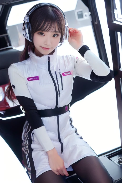 ((NSFW: 1.4)), (acrobatic pose):10,((Detailed face, Professional photography)), ((NSFW, zettai ryouiki, 1 girl)), Ultra-high resolution, (Realistic: 1.4), RAW Photos, highest quality, (PhotoRealistic Stick), concentrated, Soft Light, ((30 years old)), ((Japanese)), (( (Young Face))), (surface), (Depth of written boundary), masterpiece, (Realistic),(inside ISS):3, woman, ,astrovest:2,headphone:2,smartwatch,,bangs, ((1 girl)),(black sleeves):2,(black tights):2,inside spacestation,inside spacecraft,,zero gravity,smile,open leg,blush:1.5,hidden hands,neotech