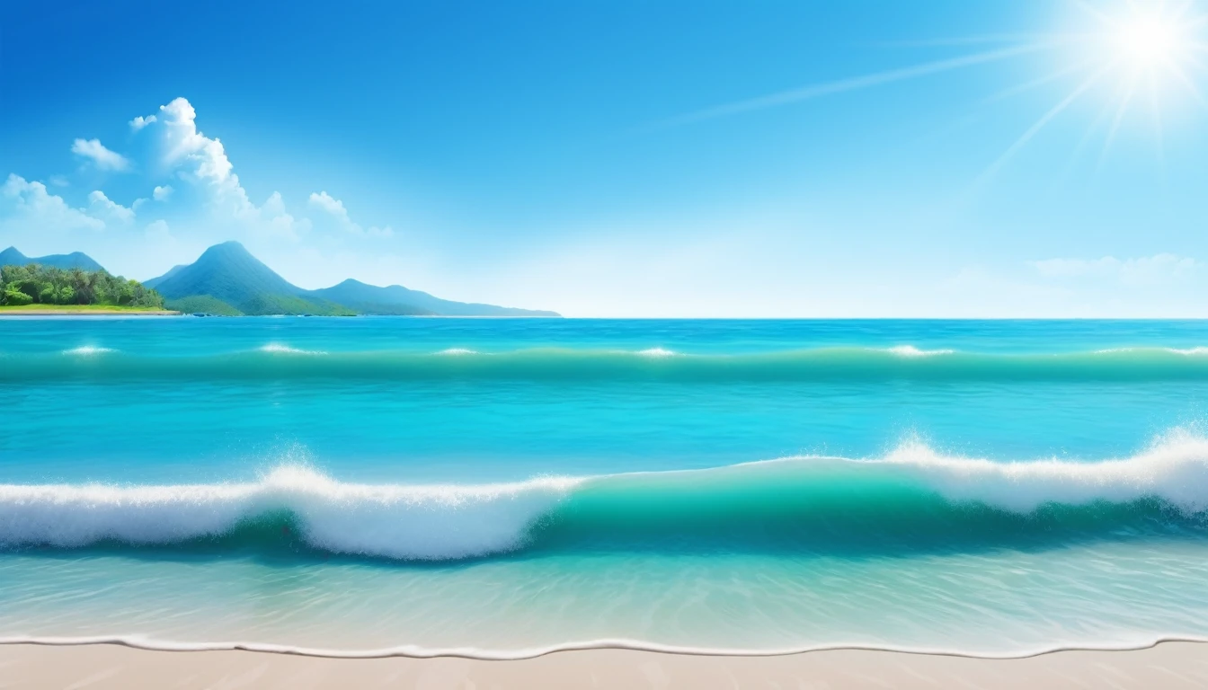 sunny day with clean sky and sea beach