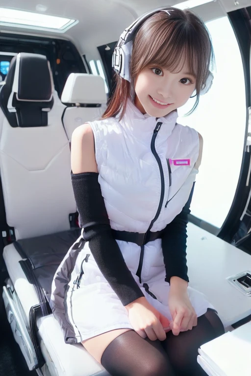 ((NSFW: 1.4)), (acrobatic pose):10,((Detailed face, Professional photography)), ((NSFW, zettai ryouiki, 1 girl)), Ultra-high resolution, (Realistic: 1.4), RAW Photos, highest quality, (PhotoRealistic Stick), concentrated, Soft Light, ((30 years old)), ((Japanese)), (( (Young Face))), (surface), (Depth of written boundary), masterpiece, (Realistic),(inside ISS):3, woman, ,astrovest:2,headphone:2,smartwatch,,bangs, ((1 girl)),(black sleeves):2,(black tights):2,inside spacestation,inside spacecraft,,zero gravity,smile,open leg,blush:1.5,hidden hands,neotech