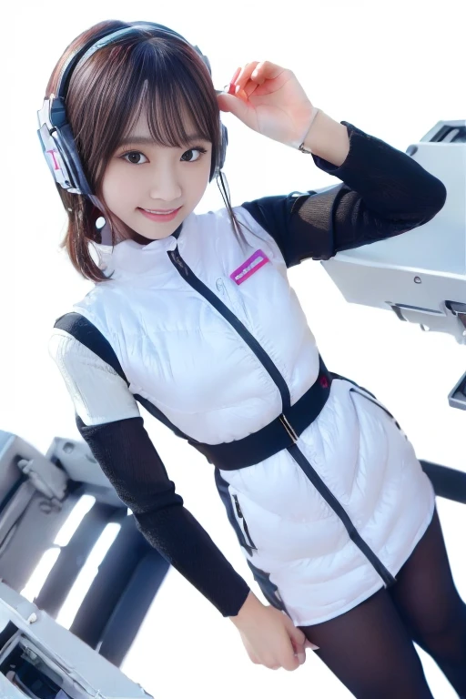 ((NSFW: 1.4)), (acrobatic pose):10,((Detailed face, Professional photography)), ((NSFW, zettai ryouiki, 1 girl)), Ultra-high resolution, (Realistic: 1.4), RAW Photos, highest quality, (PhotoRealistic Stick), concentrated, Soft Light, ((30 years old)), ((Japanese)), (( (Young Face))), (surface), (Depth of written boundary), masterpiece, (Realistic),(inside ISS):3, woman, ,astrovest:2,headphone:2,smartwatch,,bangs, ((1 girl)),(black sleeves):2,(black tights):2,inside spacestation,inside spacecraft,,zero gravity,smile,open leg,blush:1.5,hidden hands,neotech
