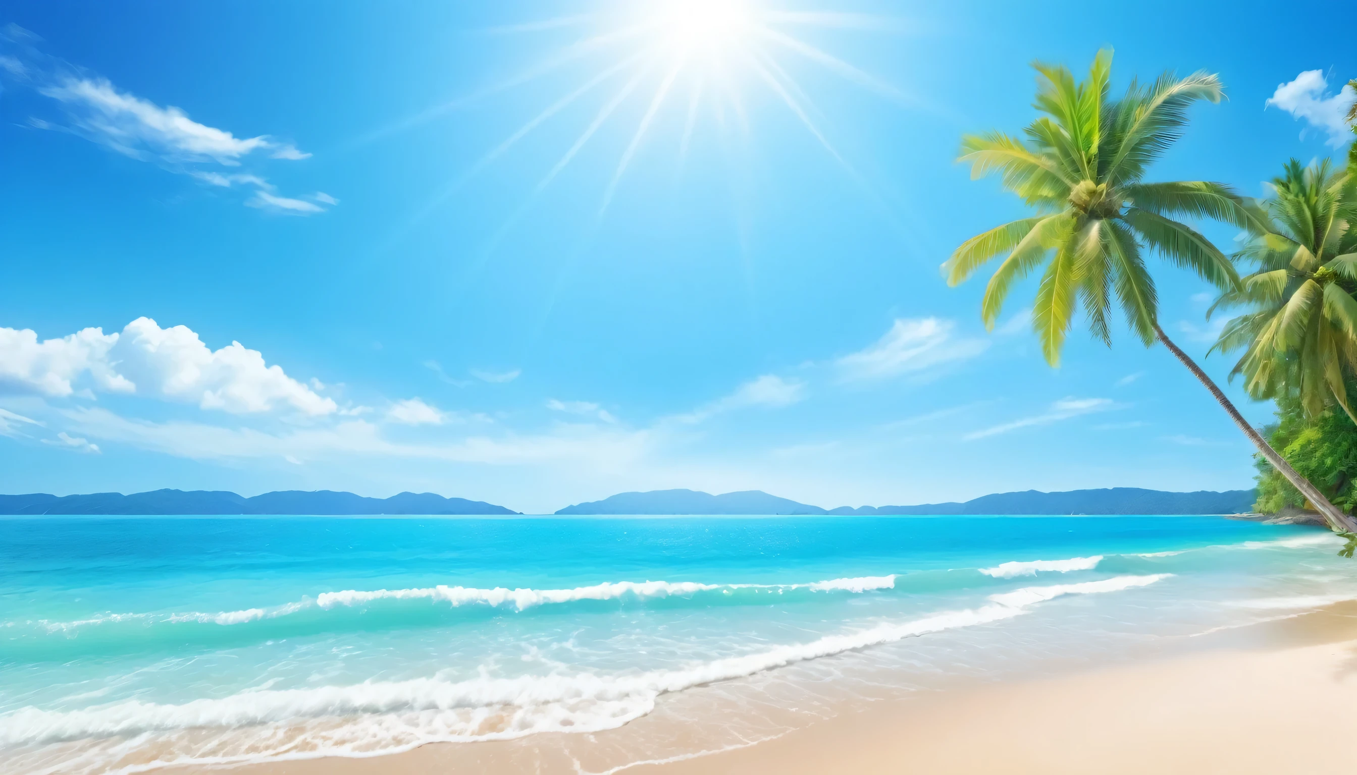 sunny day with clean sky and sea beach