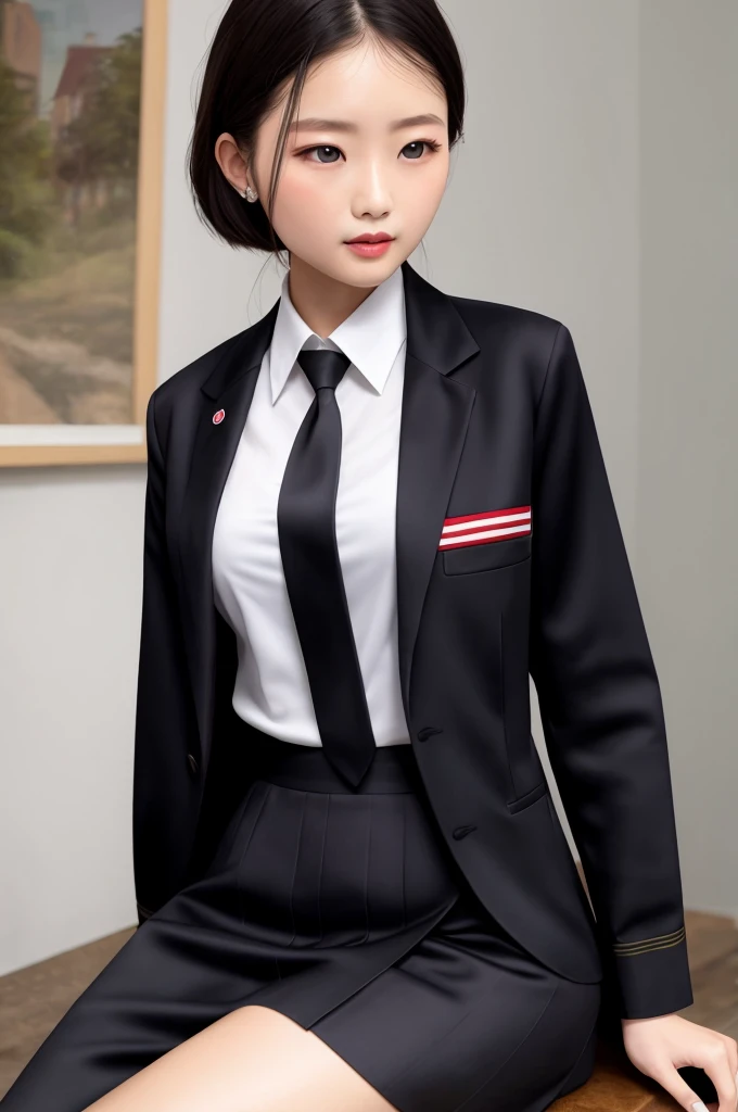 Black silk JK uniform beauty