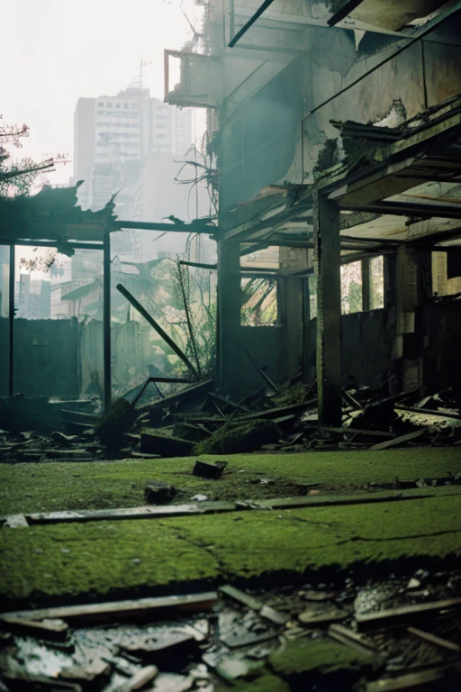 City,moss,Collapse,Devastation,Inside the ruins is narrow,Showa,Glasses,Women,adventure,Black and White,
