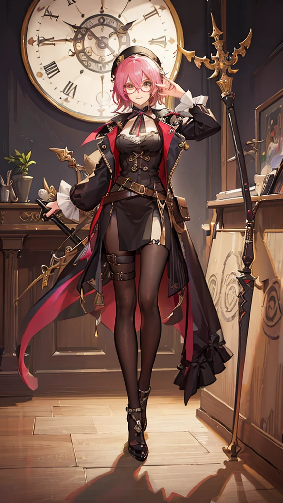 (Masterpiece: 1.5), (Best Quality: 1.5), Perfect Eyes, Perfect Face, Volumetric Lighting, 1 Woman, Mature Woman, (Whiteness: 5), fox ears, fox tail, dark brown hair, green eyes, long hair, high leg g string, corset, leather, massive breasts, massive cleavage, BDSM, submissive, blushing, thick thighs, wide hips,