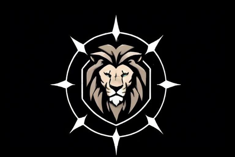 a lion head with a star in the middle of it, Locklegion, lion icon, third lion head, logotipo sin texto, lion head, lion's gate, half lion, lord of beasts, lion, icono de hechizo de world of warcraft, lions, anonymous lion face, logotipo del juego, Emblem of Wisdom, manticore, Alianza, activo del icono del juego, unique logo