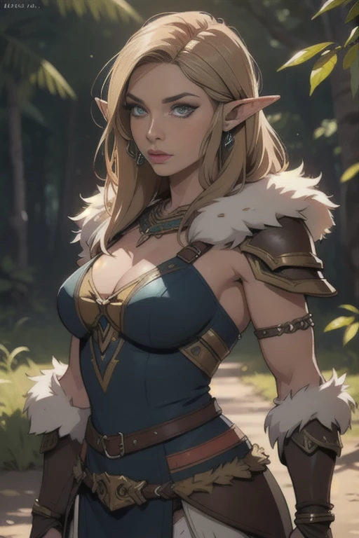 A beautiful, high-resolution masterpiece in 4k or 8k with the best quality and ultra-detailed features. The stunning depiction of an elf woman, showcasing her graceful elegance and mythical allure. Her eyes are intricately detailed, capturing every mesmerizing sparkle and hint of emotion. The artist has taken great care to render her face with remarkable precision, highlighting her delicate features and flawless complexion. The realism in the artwork is truly remarkable, as if the elf woman could step out of the canvas and come to life. The colors used in this piece are vivid and bright, enhancing the overall visual impact. Soft lighting bathes the scene, casting subtle shadows and adding a sense of ethereal beauty. This professional artwork showcases the talent of the artist, with every brushstroke and detail meticulously crafted. Enjoy the vibrant colors and immerse yourself in the enchanting world of the elf woman.
