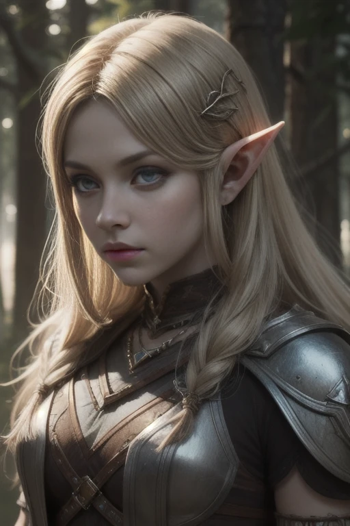 Ancient, Lost elf tribe, Zelda, fur armor, rings, female creature, prehistoric era, hunter, Extremely realistic shading, masterpiece, extremely detailed, photorealistic, perfect lighting,