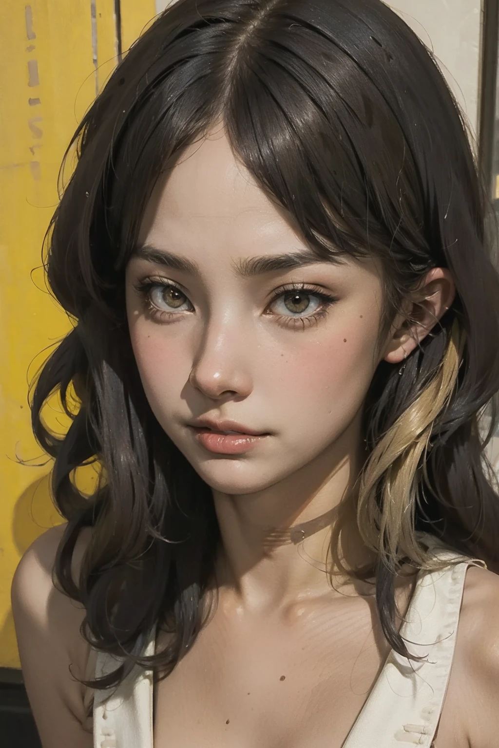 Surrealist portraits of women by David Hockney and Alphonse Mucha,Fantasyart,photographrealistic,动态照明,art stations,poster for,Volumetriclighting,Very detailed faces,4 k'',Award-Awarded,,1girll,in the darkness nigth,deep shading,low tune,(formal outfit:1.4),long whitr hair,whaite hair,facial closeups