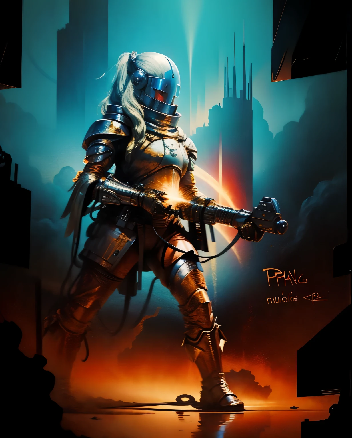 spacegirl fighting for justice in dystopian space war 24k resolution