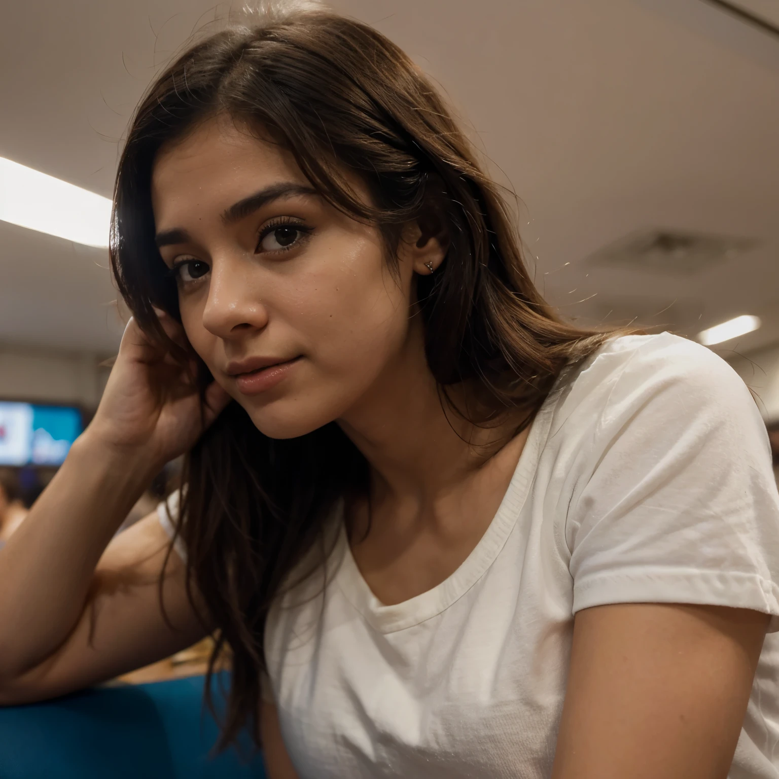 Haz una chica metiendose los dedos en publico a escondidas