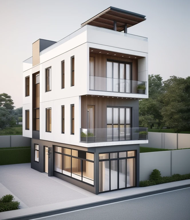 (masterpiece, best quality:1.2), 1villa, a rendering of a modern house with a lot of windows, architectural visualization, residential, architectural rendering, high quality rendering, wide angle exterior 2022, overall architectural design, rich house, 8k vray render, concept house, very realistic render, exterior design, precise architectural rendering, highly detailed architecture, gang house, quality rendering, ”ultra realistic