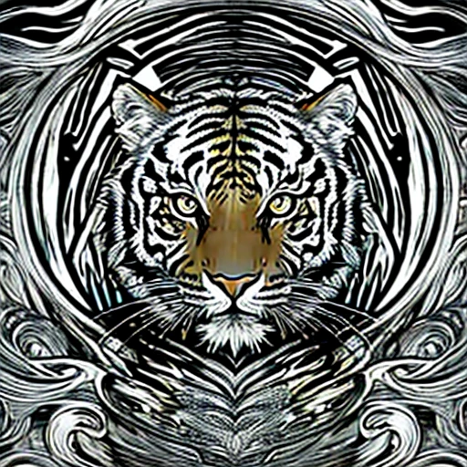 Tigre,dourado,Bonitinho,olhos grandes,obra de arte,Lua cheia,beco,anime