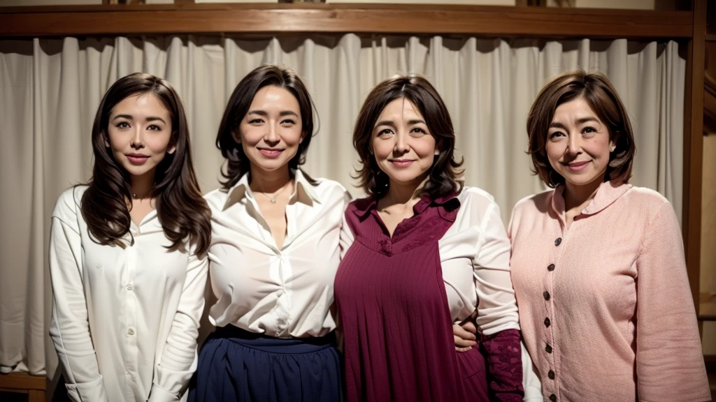 (((Japan'The three most beautiful mothers take a group photo)))、Cada uno tiene diferentes tipos y estilos de cabello., pero son hermosos.、((Todo el mundo es obsceno,Los pechos son demasiado grandes..))、Diferentes posturas、All wearing white camisas、camisa,camisa,V profunda,Open the collar of your camisa,lleno、smelly room、((Todos resaltan sus grandes pechos.))、sala de estar、Foto de grupo horizontal del pasado.