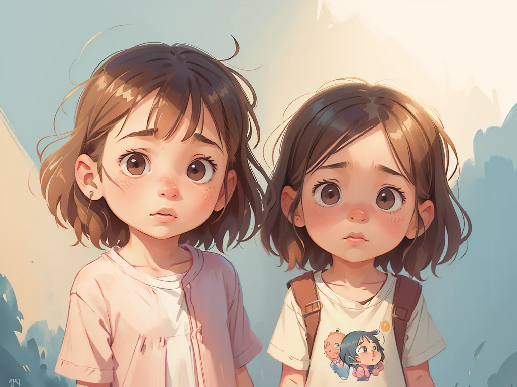 (A girl:1.1,children's:0.9),sad girl,,Sketch style design,Children's illustration style,Pencil and watercolor effects,Realistic facial features,Natural soft light,Fine hair and clothes,Playful bright colors,Joyful expressions,Fictional background,