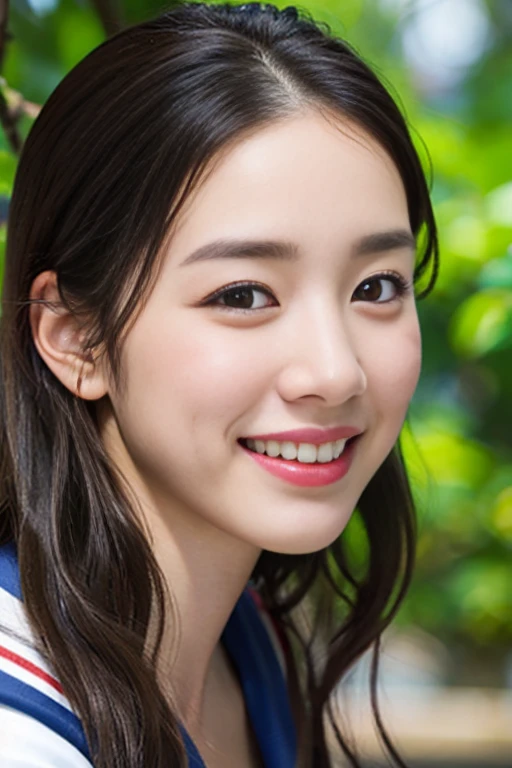 (8k、Raw photo、highest quality、masterpiece:1.2)、(Realistic、Photorealistic:1.37)、Ultra-detailed、超A high resolution、1 girl、Seeing the viewer、Beautifully detailed face、Laughter、narrow、(Narrow waist) :1.3)、beautiful detailed skin、Skin Texture、floating hair、Professional Lighting、Human whole body、Long Hair、Blonde、Japanese Height 、high school girl、Japanese Height 、high school girl、Sailor suit、bob hair、Children's room、Smile、15-year-old student、Cute Smile、E cup breasts、Portaire