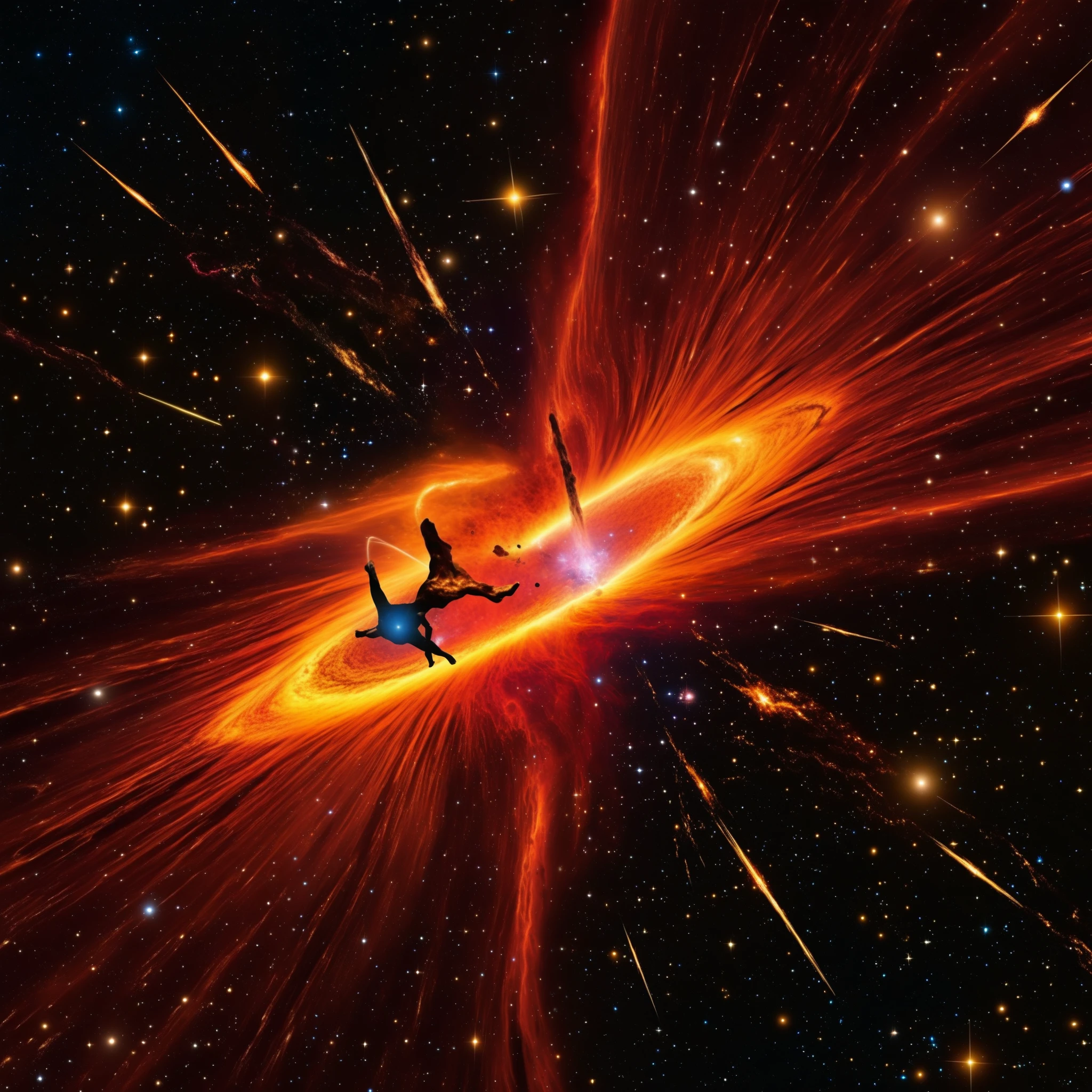 Witness the universe's fury as dying stars collide amidst parallax chaos