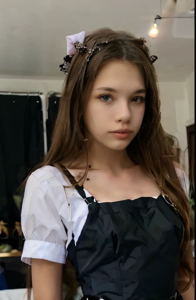 (masterpiece, professional photography, best quality:1.2), happy, solo, and white photo of a dress on a mannequin, cosplay of a catboy! maid! dress, black gothic ta dress, (young skinny fashion model:1.3), maid dress, maid costume, victorian gothic en la ducha