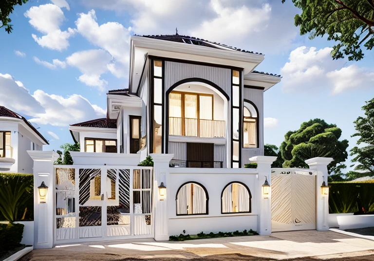 (masterpiece, best quality:1.2), KTH Villa - Classic long, villa, classical style 