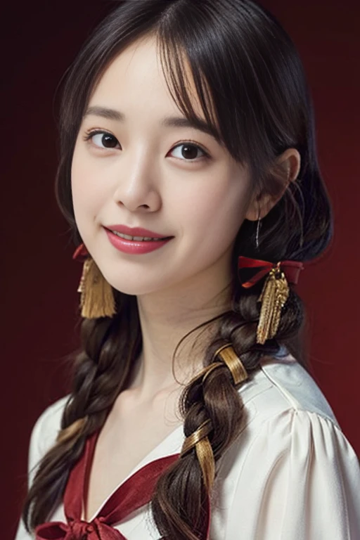 (8k、RAW Photos、highest quality、masterpiece:1.2)、(Realistic、Realistic:1.37)、Very detailed、超A high resolution、1 girl、View your viewers、Beautifully detailed face、Laughter、narrow、(Tight waist) :1.3)、beautiful detailed skin、Skin Texture、floating hair、Professional Lighting、Human whole body、blonde、Height of Japanese people 、Sailor suit、Twin hairstyles、E Cup、smile、16 years old、Red ribbon、Baby Face、Inside the Dinosaur Museum、Whole Body Ezbian,,