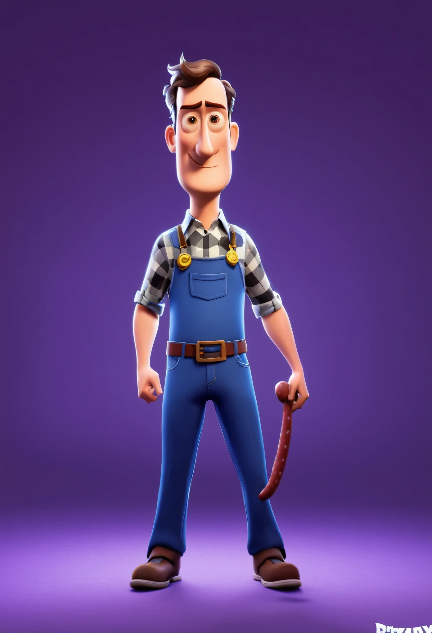 Persona al estilo pixar que come salchichas y juega fornite