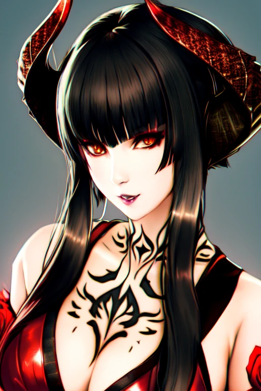 detailed close portrait Eliza Tekken, neon futurista cyberpunk, casaco reflexivo inchado, decorado com ornamentos tradicionais japoneses por ismail inceoglu dragan bibin hans thoma greg rutkowski alexandros pyromallis nekro rene maritte ilustrado, detalhes finos, sombreado realista