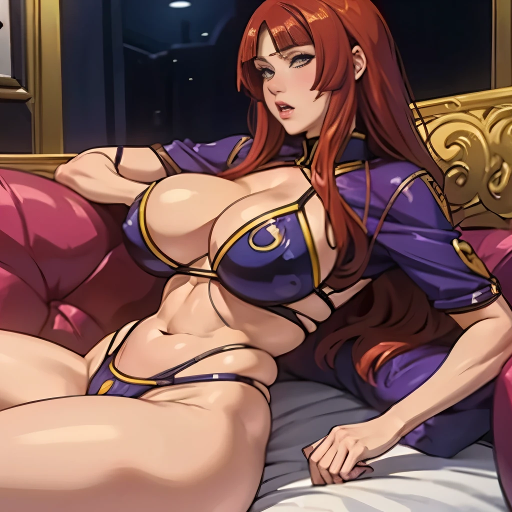 Kushina Uzumaki, rostro detallado, cara de orgasmo, figura definida, piernas gruesas, cintura delgada, senos enormes, much more voluptuous, more muscular, Much more lascivious, suck cock