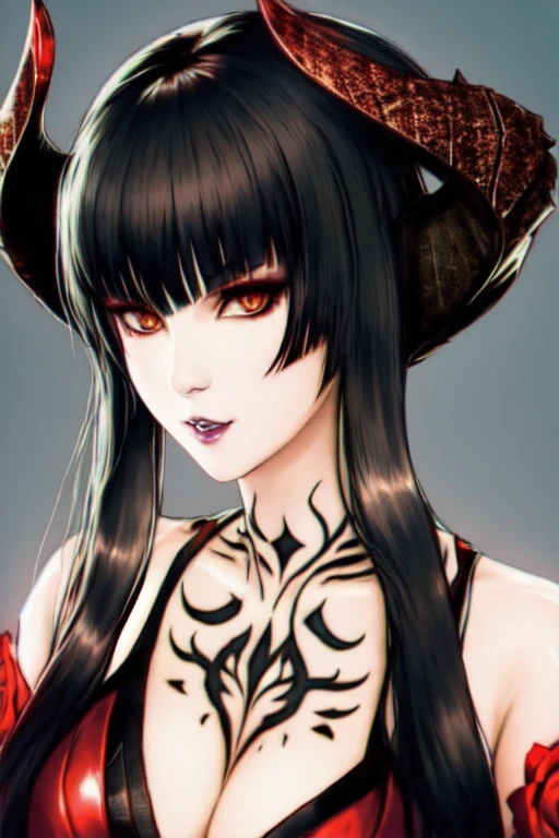 detailed close portrait Eliza Tekken, neon futurista cyberpunk, casaco reflexivo inchado, decorado com ornamentos tradicionais japoneses por ismail inceoglu dragan bibin hans thoma greg rutkowski alexandros pyromallis nekro rene maritte ilustrado, detalhes finos, sombreado realista