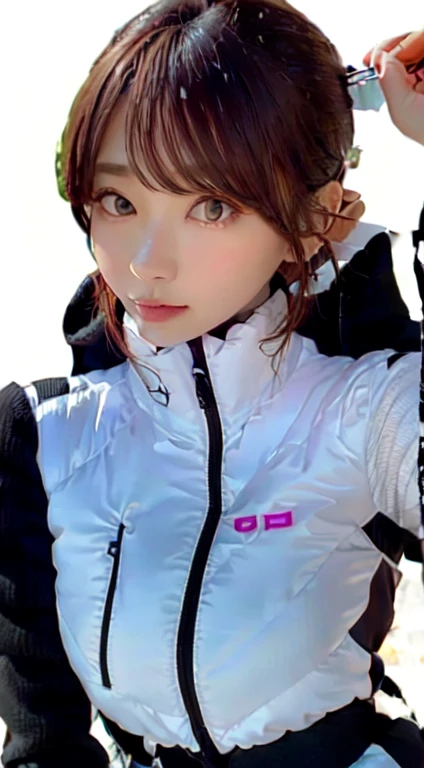 1 Female, Close-up of face, Medium chest, Light brown hair, Blunt bangs, hair behind the ear, Hair that falls over the shoulders, Long Hair, Slim figure, Ultra debtine debtace, Thin face, Delicate lips, Beautiful Eyes, Light blush, eyes are light brown, perfect glowing skin, Perfect Skin, Shining Sweat,Have a look at this, Ultra-thin needle, Very thin fingers, The optimal ratio is four fingers to one thumb, (Realistic:1.3), debtinger Extensions, (astrovest):6. Broadleaf Forest, First Person View, debtuji debtilm, debt/1.2, 8k, Tabletop, んdebtdebt, Super Detail, high quality, 最high quality, High resolution,