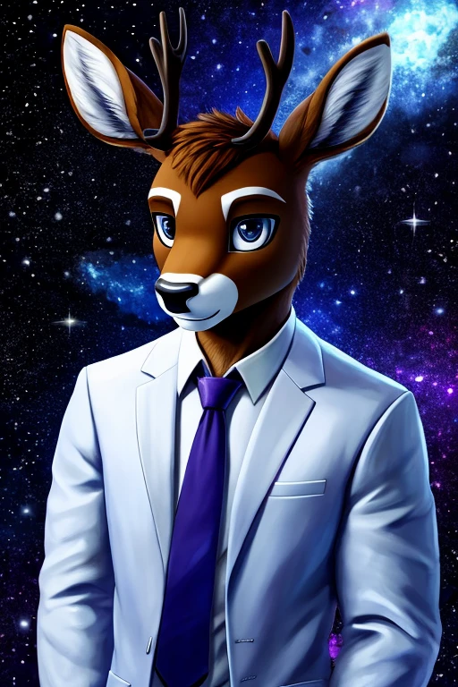 Deer with He has all black eyes Brown fur brigh t random white spots and muscular And antlers, (best quality,4k,8k,highres,masterpiece:1.2),ultra-detailed,(realistic,photorealistic,photo-realistic:1.37), a deer anthropomorphic and a tie,galaxies,cover art,year 2447,anime cover,1024x1024,thousands of galaxies,goddess of galaxies,galaxy,galaxies in the background,stars and galaxies,in a galaxy,more details,[cartoon],[man],[deer head],[tie],[cover art],[greg ],[goddess],[year 2447],[galaxies],[stars],[anime],[1024x1024],[thousands],[best quality:1.2],[4k:1.1],[8k:1.1],[highres:1.1],[masterpiece:1.2],[ultra-detailed],[realistic:1.37],[photorealistic:1.37],[photo-realistic:1.37],[galaxies in the background:0.9],[stars and galaxies:0.9],[in a galaxy:0.9],[more details],[goddess:0.9] anthropomorphic furry art