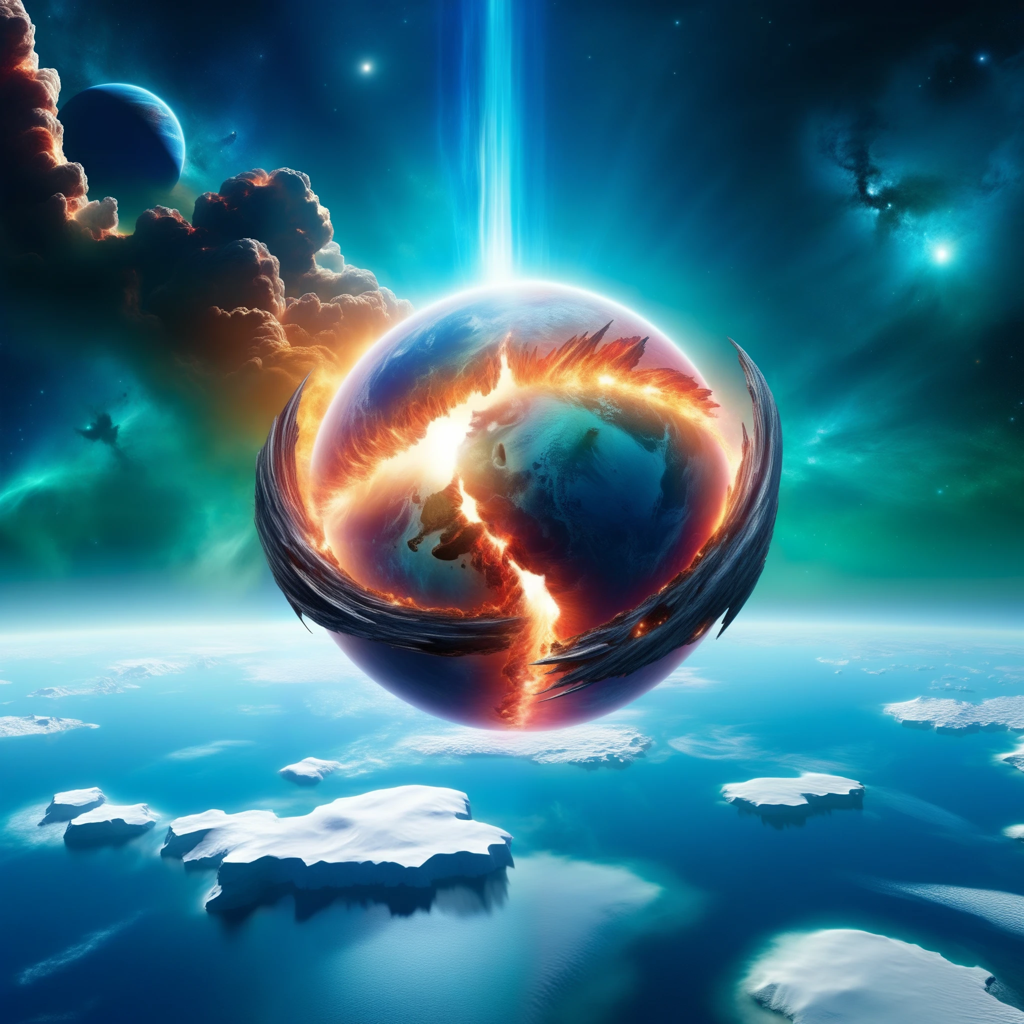 Behold the tragedy of dying worlds, suffocating in the grasp of cataclysmic forces.