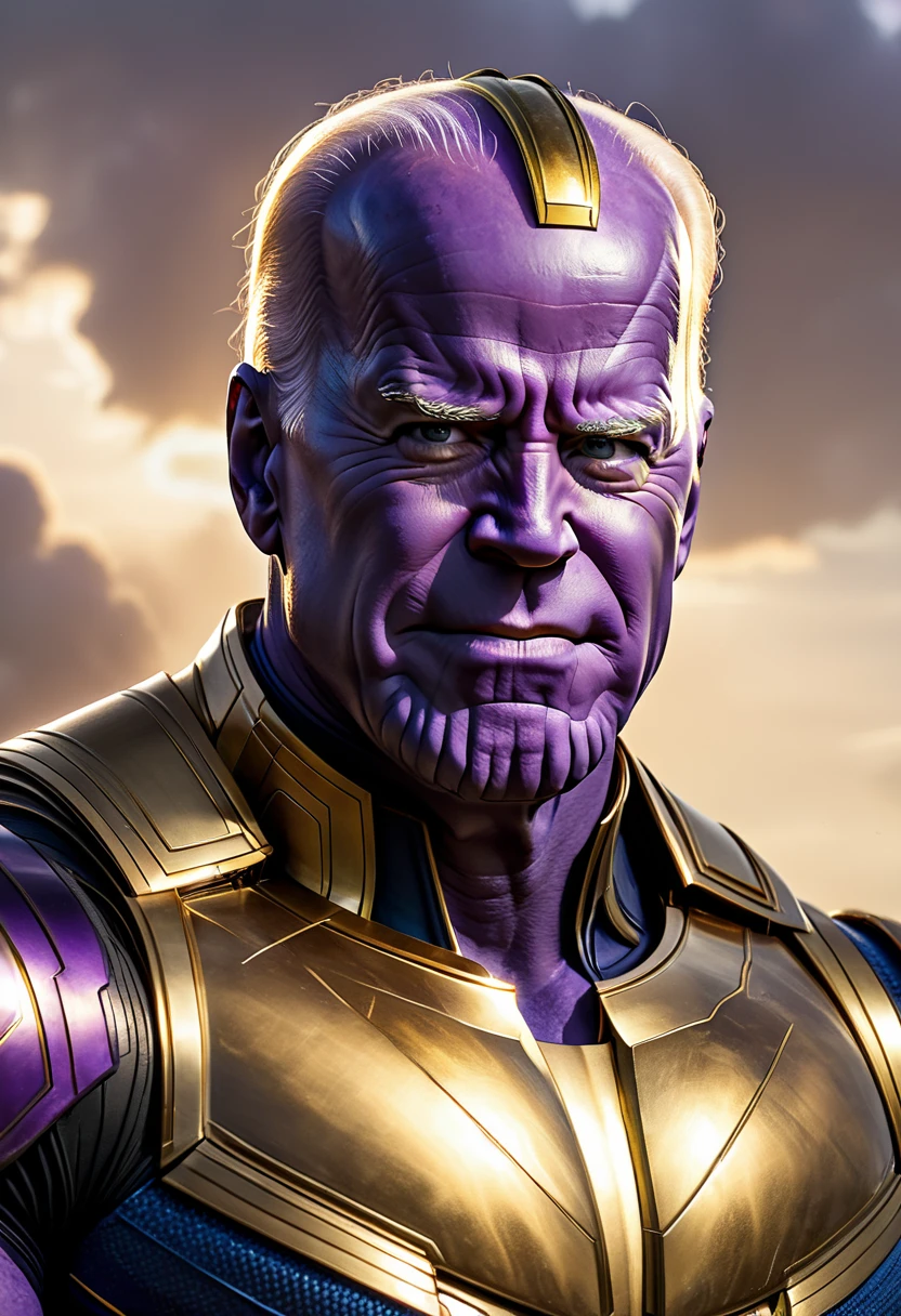 realistic portrait photo of Joe Biden as thanos
