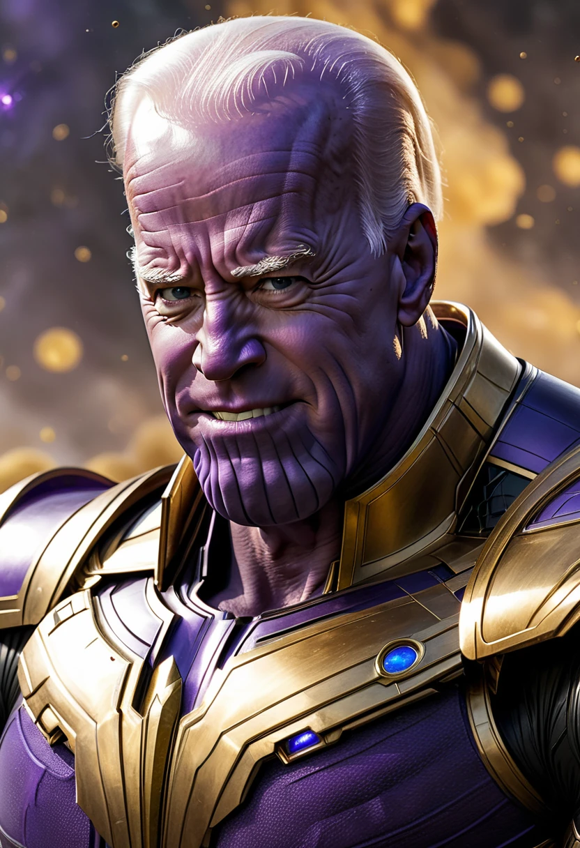 realistic portrait photo of Joe Biden as thanos