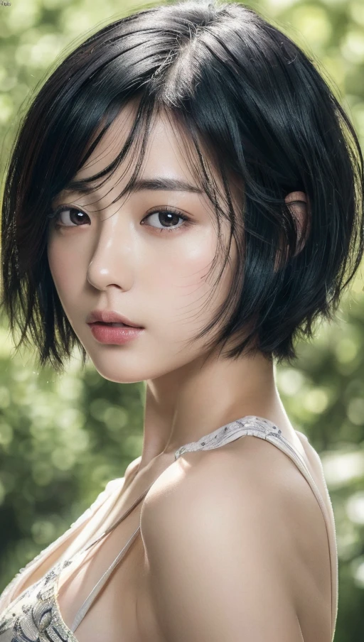 (masterpiece:1.3), (8k, photorealistic, RAW photo, best quality: 1.4), japanese, (1girl), beautiful face, (realistic face), (black hair, short hair:1.3), beautiful hairstyle, realistic eyes, beautiful detailed eyes, (realistic skin), beautiful skin, attractive, ultra high res, ultra realistic, highly detailed, full body