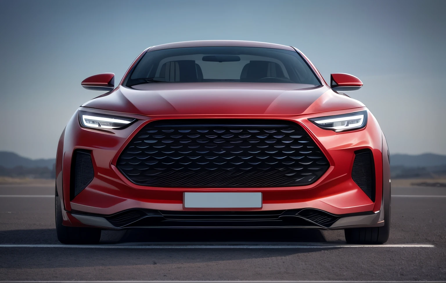 带镀铬格栅的汽车front face的特写, Realistic Rendering，Car Photography，工业设计concept product, Behance style, Minimalism, Realistic rendering, Surreal，front corner, front视角, 工业设计concept，Facing forward, Front profile shot, concept, 现实的汽车front face，High-resolution scanning, 極為詳細的front角度, front照, front, front照, Automotive Design, 3/4 front图, front face, Front profile, vehicle design trends, Front view, front图 