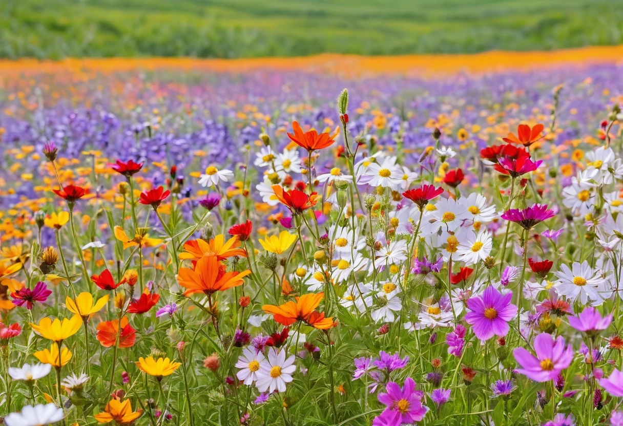 Flowers of various colors bloom in a field on a white background, made of Wildflowers, Wildflowers, Meadow flowers, colorful Wildflowers, Wildflowers, flower meadow, Wildflowers, 雑Flower Field, field of Wildflowers, an aesthetic Flower Field, pressed flower, Flower Field, Made of colorful dried flowers, Flower Field, southern Wildflowers, Meadow with flowers
