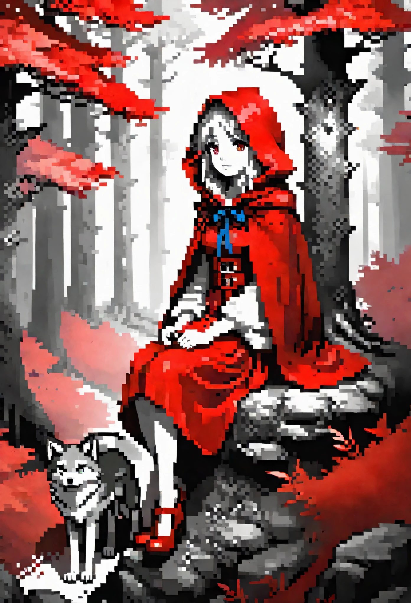 score_9, score_8_up, score_7_up, score_6_up, score_5_up, score_4_up, red hiding hood female,19yo,torn clothes,basket,apples,red cape,red hood,blonde hair,mimic chest,<lora:mimic_chest_ponyxl_v9>,forest,background old cabin,extreme detail,stunning,scared,sharp details,realistic,face focus, smooth painting